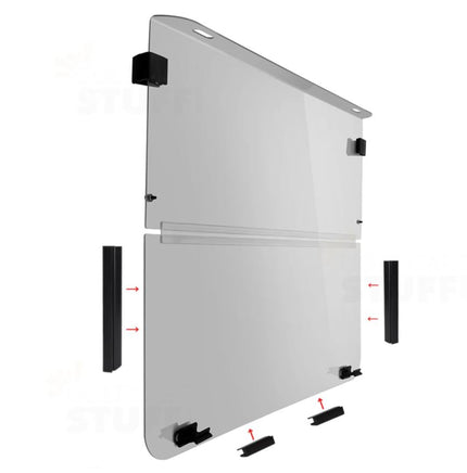 Yamaha G14, G16, G19 Folding Golf Cart Windshield -Tinted 1995-2002 - 3 Guys Golf Carts