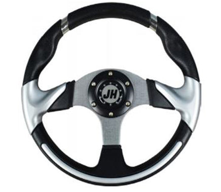 Deluxe Steering Wheel- Silver for STAR Classic Golf Carts - 3 Guys Golf Carts