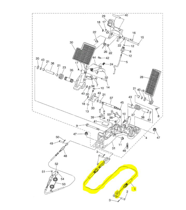 Brake Cable for Yamaha G29/Drive Gas Golf Carts 20072016 3 Guys Golf