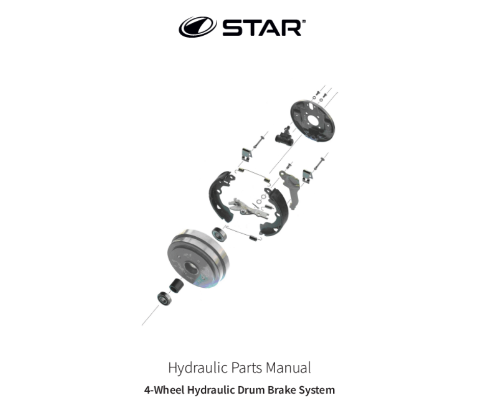 2023 STAR EV HYDRAULIC BRAKE PARTS MANUAL 3 Guys Golf Carts
