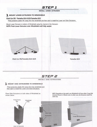 NEW EZGO RXV Tinted Folding Golf Cart Windshield 2008 & Up - 3 Guys Golf Carts