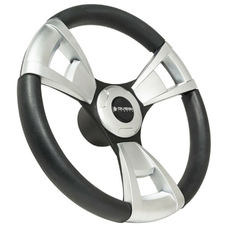 Gussi Brushed Aluminum & Black Steering Wheel for Yamaha G16Drive II