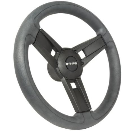 Gussi Model 13 Black/Carbon Fiber Steering Wheel for EZGO & STAR Golf Carts - 3 Guys Golf Carts