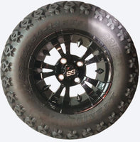 Lift Kit Combo with 10" Vampire Black 22x11-10 for Club Car DS Golf Carts 1984-2003 - 3 Guys Golf Carts