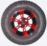 6" Lift Kit Combo with 12" Colossus Red for Club Car DS Golf Carts 1984-2003