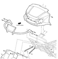Front Bumper Brush Guard- Black for EZGO Hauler & Express Golf Carts