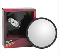 Black Steel Convex Mirror, 6" Round, Universal Mount - Golf Cart Mirror