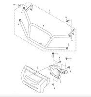 Front Brush Guard- Black for Yamaha Drive II Golf Carts 20017+