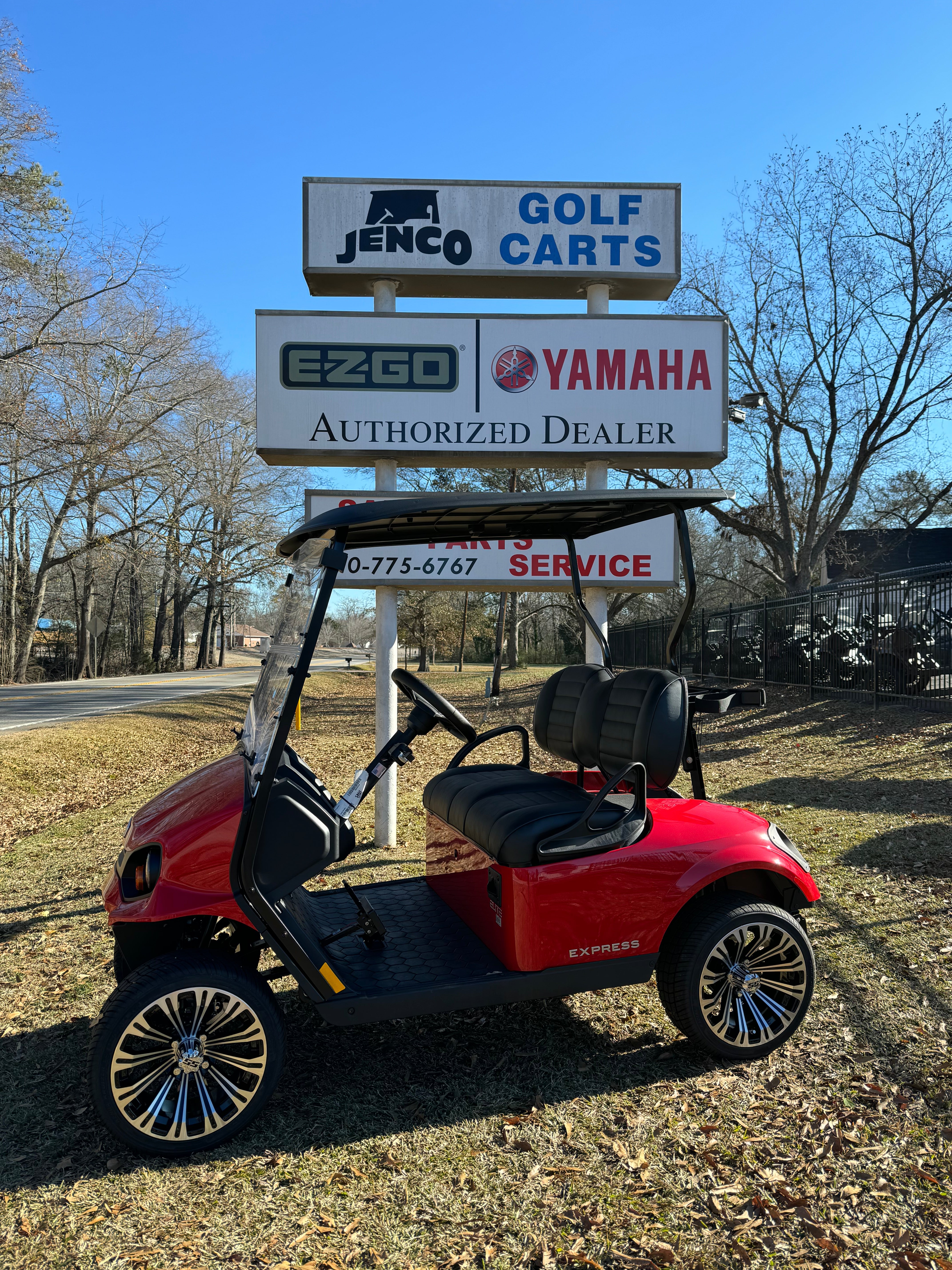 2025 EZGO ELITE EXPRESS S2 LITHIUM RED SN:647514 | 3 Guys Golf Carts