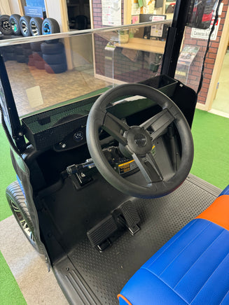 2021 EZGO RXV ORANGE/BLUE LITHIUM SN:615323 - 3 Guys Golf Carts