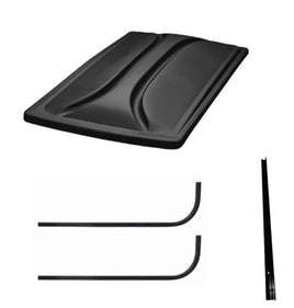 80" Black Extended Roof Kit for EZGO TXT Golf Carts - 3 Guys Golf Carts