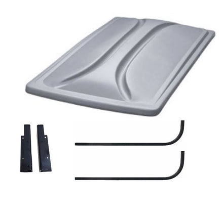 80" SILVER Extended Roof Kit for Club Car Precedent Golf Carts 2004+ - 3 Guys Golf Carts