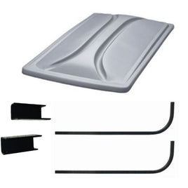 Universal 80" SILVER Extended Roof Kit for Club Car DS Golf Carts 1976-1999 - 3 Guys Golf Carts