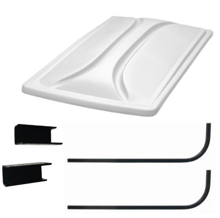 Universal 80" WHITE Extended Roof Kit for Club Car DS Golf Carts 1976-1999 - 3 Guys Golf Carts