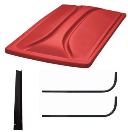 Universal 80" Red Extended Roof Kit for EZGO RXV Golf Carts 2008+ - 3 Guys Golf Carts
