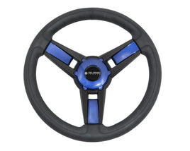 Gussi Model 13 Black/Blue Steering Wheel for Advanced EV1 Golf Carts - 3 Guys Golf Carts