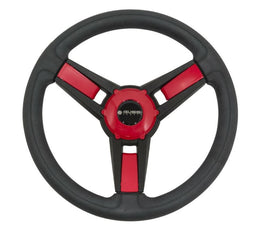 Gussi Model 13 Black/Red Steering Wheel for Advanced EV1 Golf Carts - 3 Guys Golf Carts