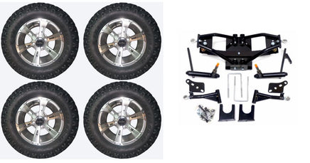 Lift Kit Combo with 12" Dirty Harry for Club Car DS Golf Carts 2004+ - 3 Guys Golf Carts
