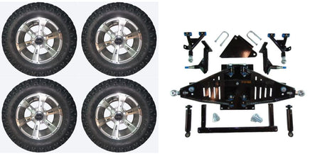 6" Lift Kit Combo with 12" Dirty Harry for Yamaha Drive II Electric Golf Carts - 3 Guys Golf Carts