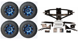 Lift Kit Combo for Club Car Precedent Golf Carts with 10" Vegas Blue - 3 Guys Golf Carts