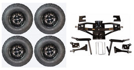 Lift Kit Combo with 10" Vampire Black 22x11-10 for Club Car DS Golf Carts 1984-2003 - 3 Guys Golf Carts