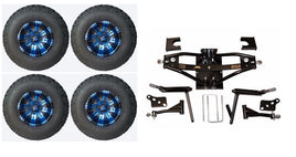 Lift Kit Combo with 10" Vegas Blue 22x11-10 for Club Car DS Golf Carts 1984-2003 - 3 Guys Golf Carts