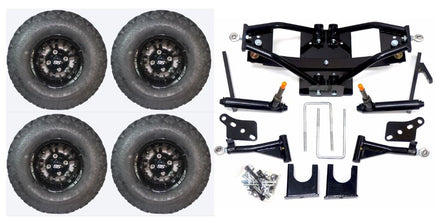 Lift Kit Combo with 10" Vampire Black for Club Car DS Golf Carts 2004+ - 3 Guys Golf Carts