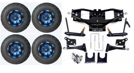 Lift Kit Combo with 10" Vegas Blue for Club Car DS Golf Carts 2004+ - 3 Guys Golf Carts