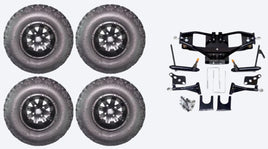 Lift Kit Combo with 10" Vegas Black for Club Car DS Golf Carts 2004+ - 3 Guys Golf Carts