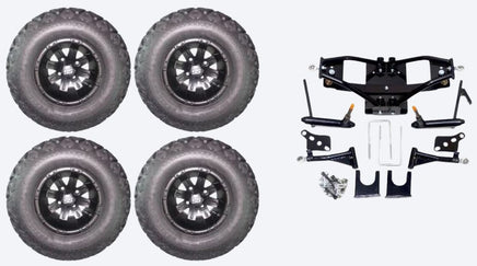 Lift Kit Combo with 10" Vegas Black for Club Car DS Golf Carts 2004+ - 3 Guys Golf Carts