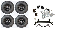 Lift Kit Combo with 10" Vampire Black for EZGO TXT Golf Carts 2001+ - 3 Guys Golf Carts