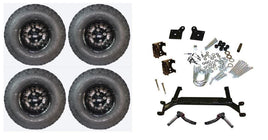 Lift Kit Combo with 10" Vampire Black for EZGO TXT Golf Carts 2001+ - 3 Guys Golf Carts