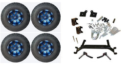 Lift Kit Combo with 10" Vegas Blue for EZGO TXT Golf Carts 2001+