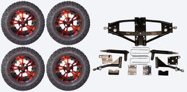 Lift Kit Combo for Club Car Precedent Golf Carts with 12" Vampire Red - 3 Guys Golf Carts