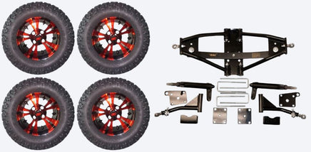 Lift Kit Combo for Club Car Precedent Golf Carts with 12" Vampire Red - 3 Guys Golf Carts