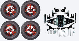 Lift Kit Combo with 12" Vampire Red for EZGO RXV Golf Carts 2008-2013.5 - 3 Guys Golf Carts