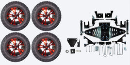 Lift Kit Combo with 12" Vampire Red for EZGO RXV Gas Golf Carts 2015+ - 3 Guys Golf Carts