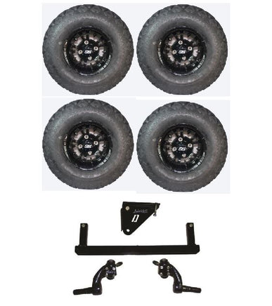 6" Lift Kit Combo with 10" Vampire Black for Yamaha G29/Drive Golf Carts 07-16 - 3 Guys Golf Carts