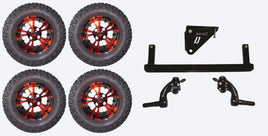 Lift Kit Combo with 12" Vampire Red for Yamaha G29/Drive Golf Carts 07-16 - 3 Guys Golf Carts