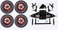 6" Lift Kit Combo with 12" Vampire Red for Yamaha Drive II Electric Golf Carts - 3 Guys Golf Carts