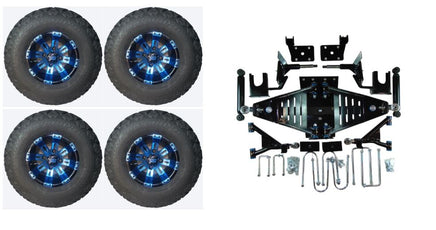 Lift Kit Combo with 10" Vegas Blue for EZGO RXV Golf Carts 2008-2013.5 - 3 Guys Golf Carts