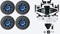 Lift Kit Combo with 10" Vegas Blue for EZGO RXV Gas Golf Carts 2015+ - 3 Guys Golf Carts