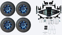 Lift Kit Combo with 10" Vegas Blue for EZGO RXV Electric Golf Carts 2015+ - 3 Guys Golf Carts
