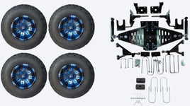 Lift Kit Combo with 10" Vegas Blue for EZGO RXV Electric Golf Carts 2015+ - 3 Guys Golf Carts
