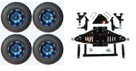 6" Lift Kit Combo with 10" Vegas Blue for Yamaha Drive II Electric Golf Carts 2017+ - 3 Guys Golf Carts
