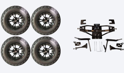 6" Lift Kit Combo with 12" Vampire Black for Club Car DS Golf Carts 1984-2003 - 3 Guys Golf Carts