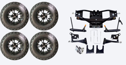 Lift Kit Combo with 12" Vampire Black for Club Car DS Golf Carts 2004+ - 3 Guys Golf Carts