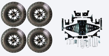 Lift Kit Combo with 12" Vampire Black for EZGO RXV Golf Carts 2008-2013.5 - 3 Guys Golf Carts