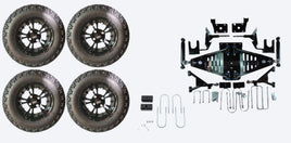 Lift Kit Combo with 12" Vampire Black for EZGO RXV Electric Golf Carts 2015+ - 3 Guys Golf Carts