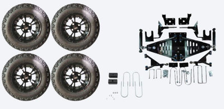 Lift Kit Combo with 12" Vampire Black for EZGO RXV Electric Golf Carts 2015+ - 3 Guys Golf Carts